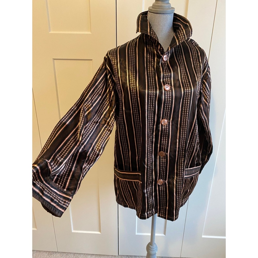 Silky Stripped Shacket Flannel Soft Inside Women Large XL Boxy Unbranded s45